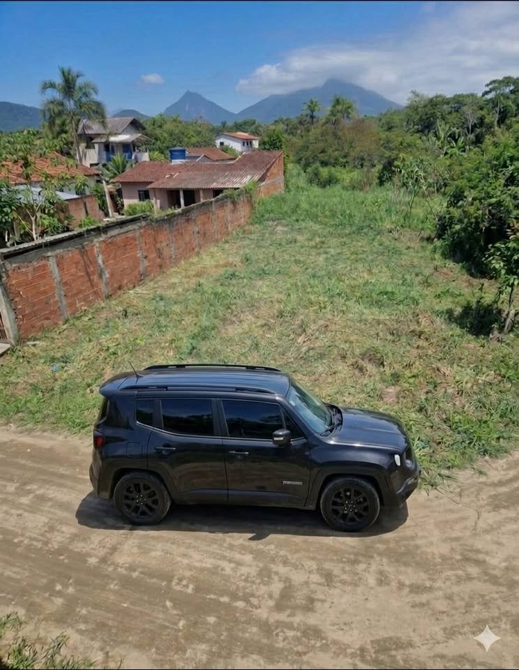 foto de um carro na frente de um terreno a venda em paraty